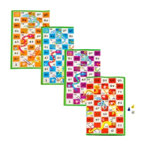 1pza Juego de mesa serpientes y escaleras con diseño kawaii + 2 ficha…