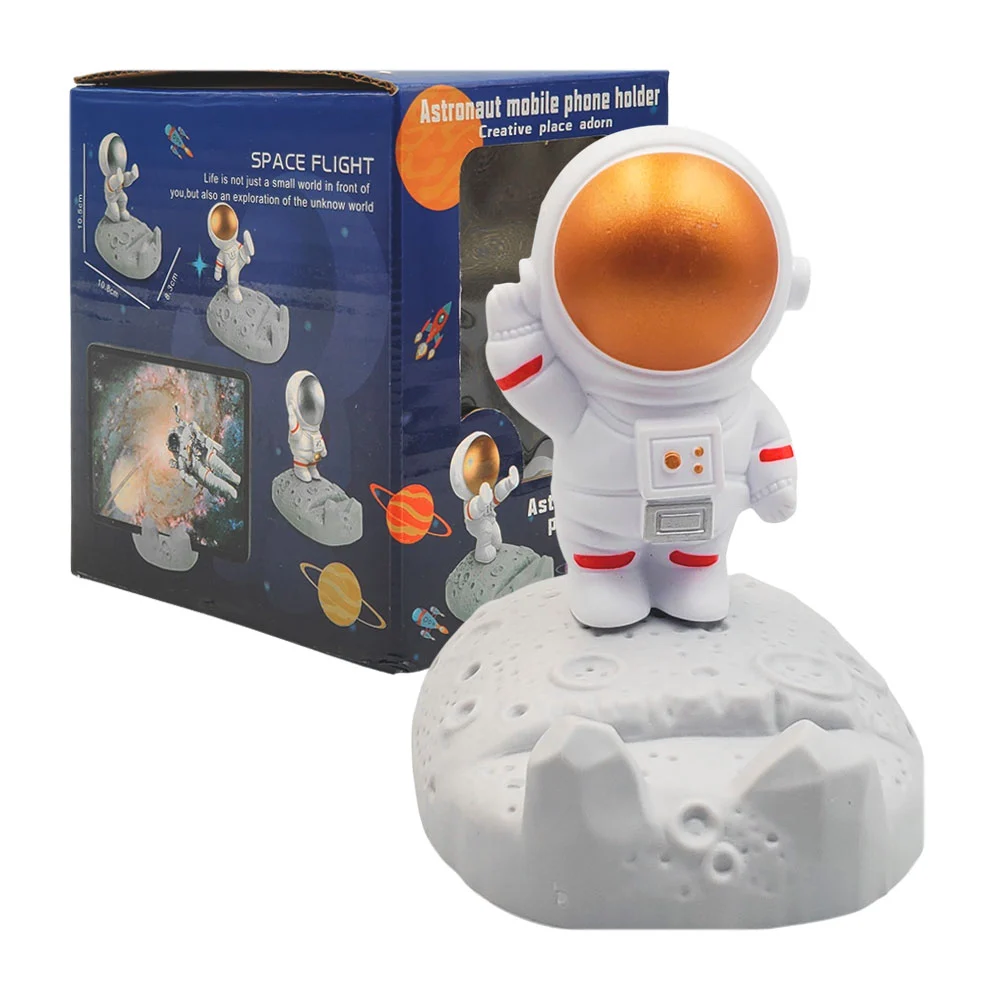 Soporte de plástico con forma de astronauta para teléfono celular, variedad de diseños y colores / ba-rt001e