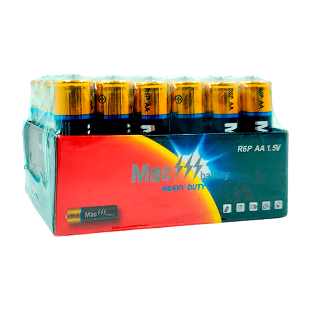 Paquete con 24 baterías pilas mac battery aa en blíster de 4, r6p 1.5v / ba067