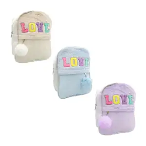 Mochila pequeña de efecto tornasol con 2 compartimentos, frente afelp…