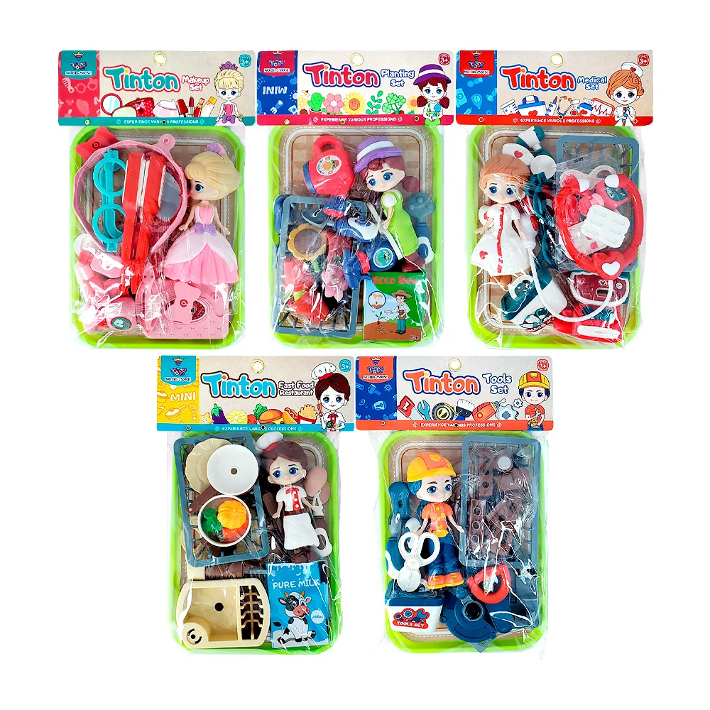 Set de muñeca tinton con base rectangular y accesorios, variedad de modelos / bb-25005e