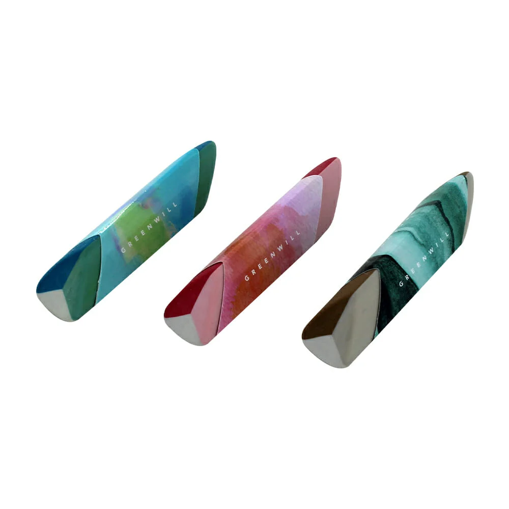1pza Goma borrador triangular tricolor greenwill, variedad de colores / hr-04586