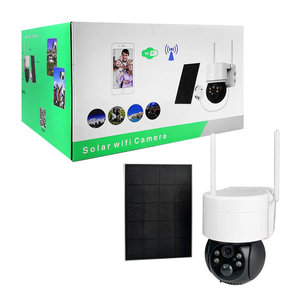 Cámara de seguridad inalámbrica 1080p con wifi, audio y panel solar integrado / solar wifi camera