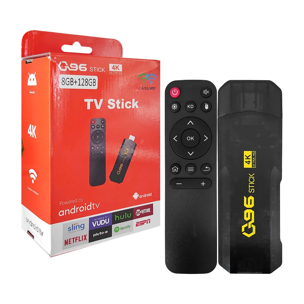 Tv stick de entrada hdmi con resolución 4k y control remoto, 8gb+128g / android q96
