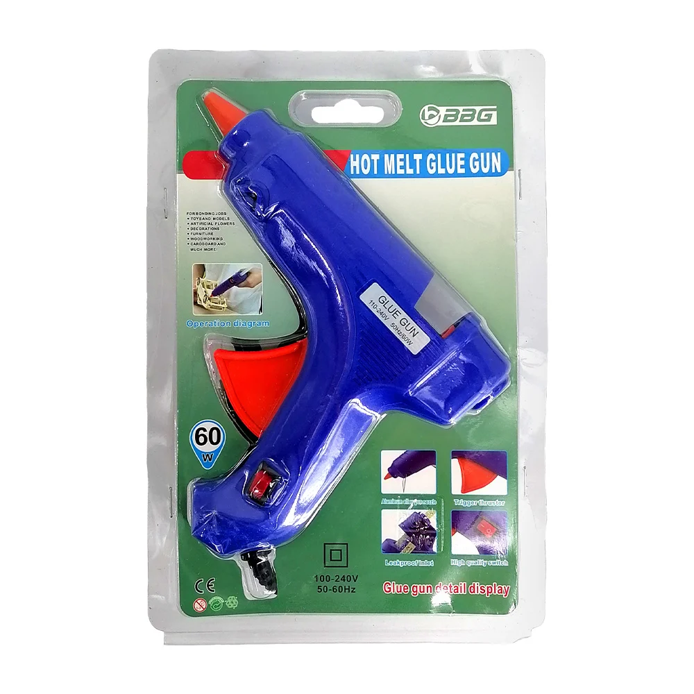 Pistola grande bbg para barra de silicón y con consumo de 60 watts / hot melt glue gun