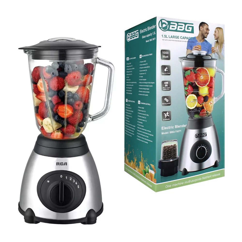 Kit 2 en 1, licuadora con capacidad de 1.5L + vaso triturador pequeño de vidrio / bbg electric blender / bbg-50091