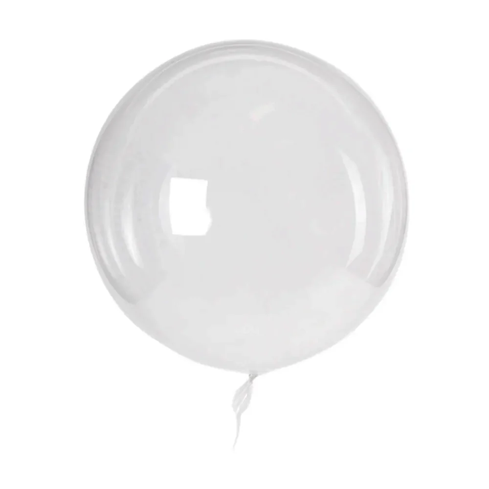 1pza Globo transparente 8 pulgadas con globo metálico de diferentes personajes + vara de luz led con porta globo
