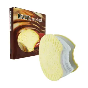 Mini libreta en forma de galleta mordida con 80 hojas blancas y aroma…