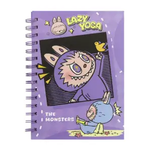 Libreta rectangular con espiral doble y diseño estampado de labubus /…