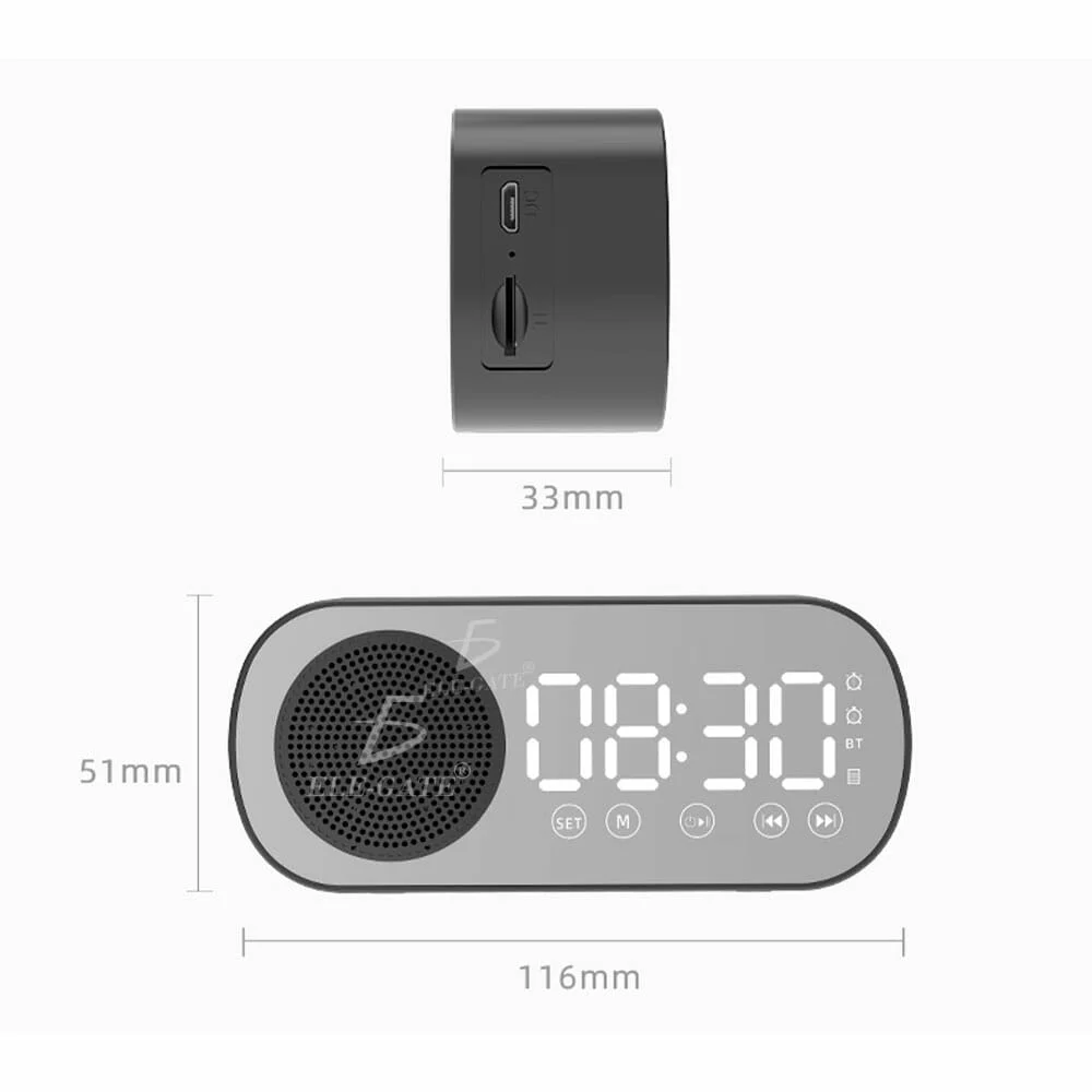Reloj despertador bocina bluetooth ele-gate con ranura para micro sd, variedad de colores / bc.27