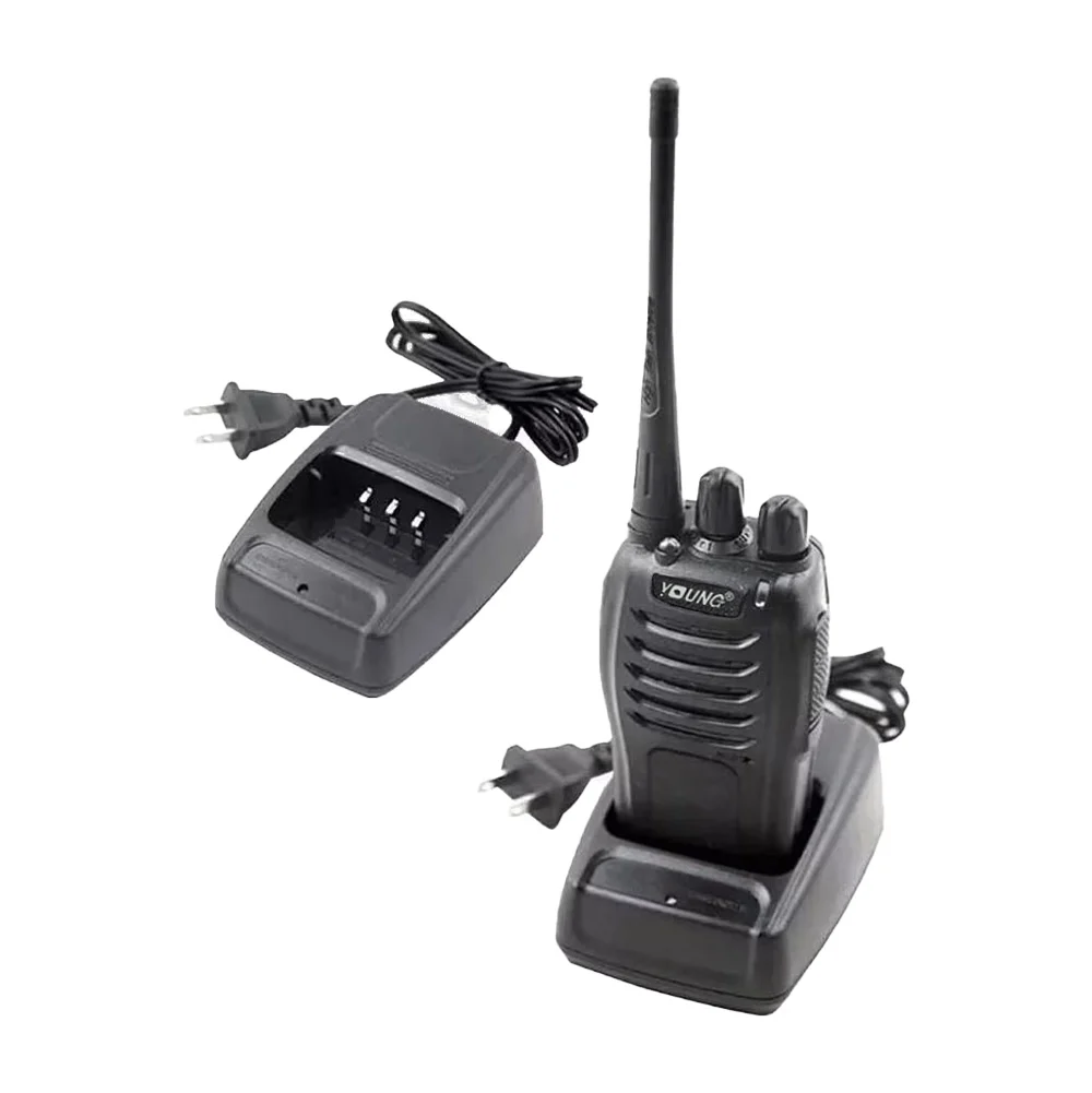 Juego de 2 radios walkie talkie con accesorios y base para carga en caja blanca / wc001 / 8888s