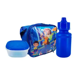 kit de lonchera infantil con tupper, botella de plástico, diseño anim…