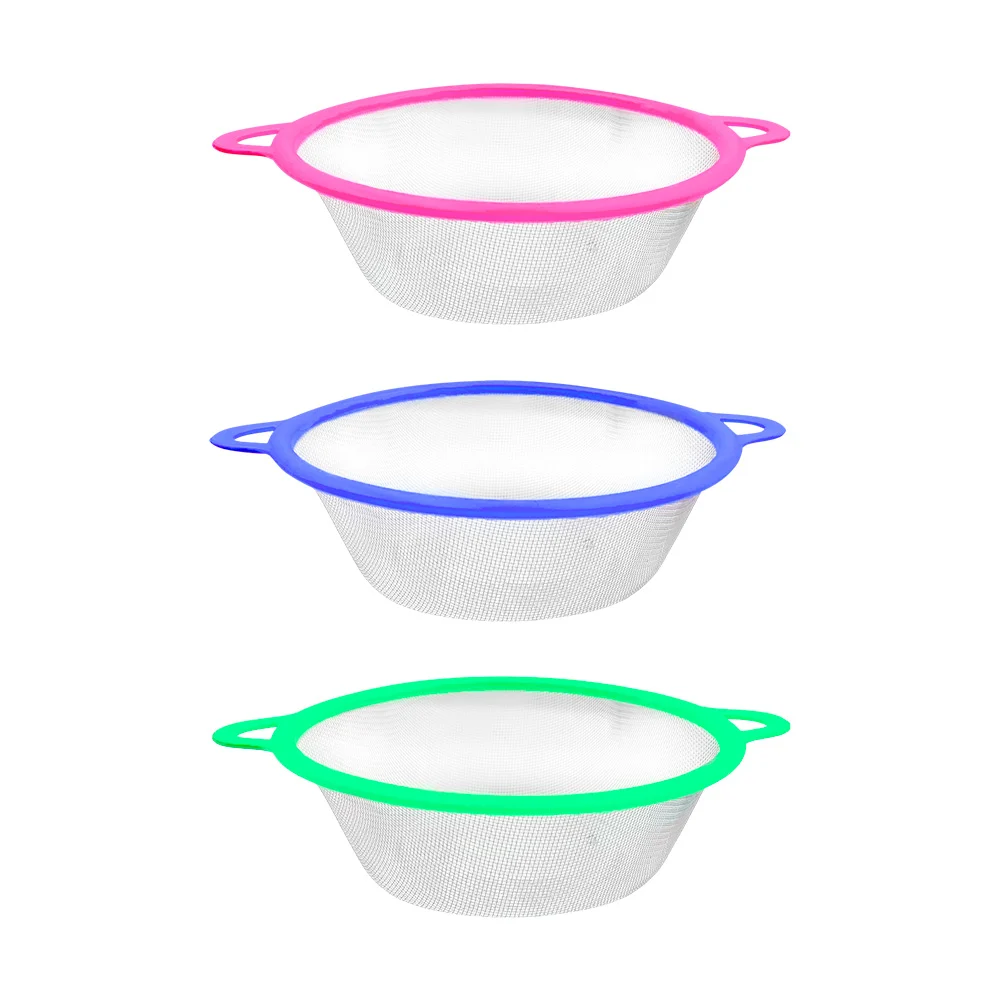 Colador - escurridor mediano de plástico con 2 asas, 25cm, variedad de colores / bk25 / utensilio de cocina / coladera / 465255