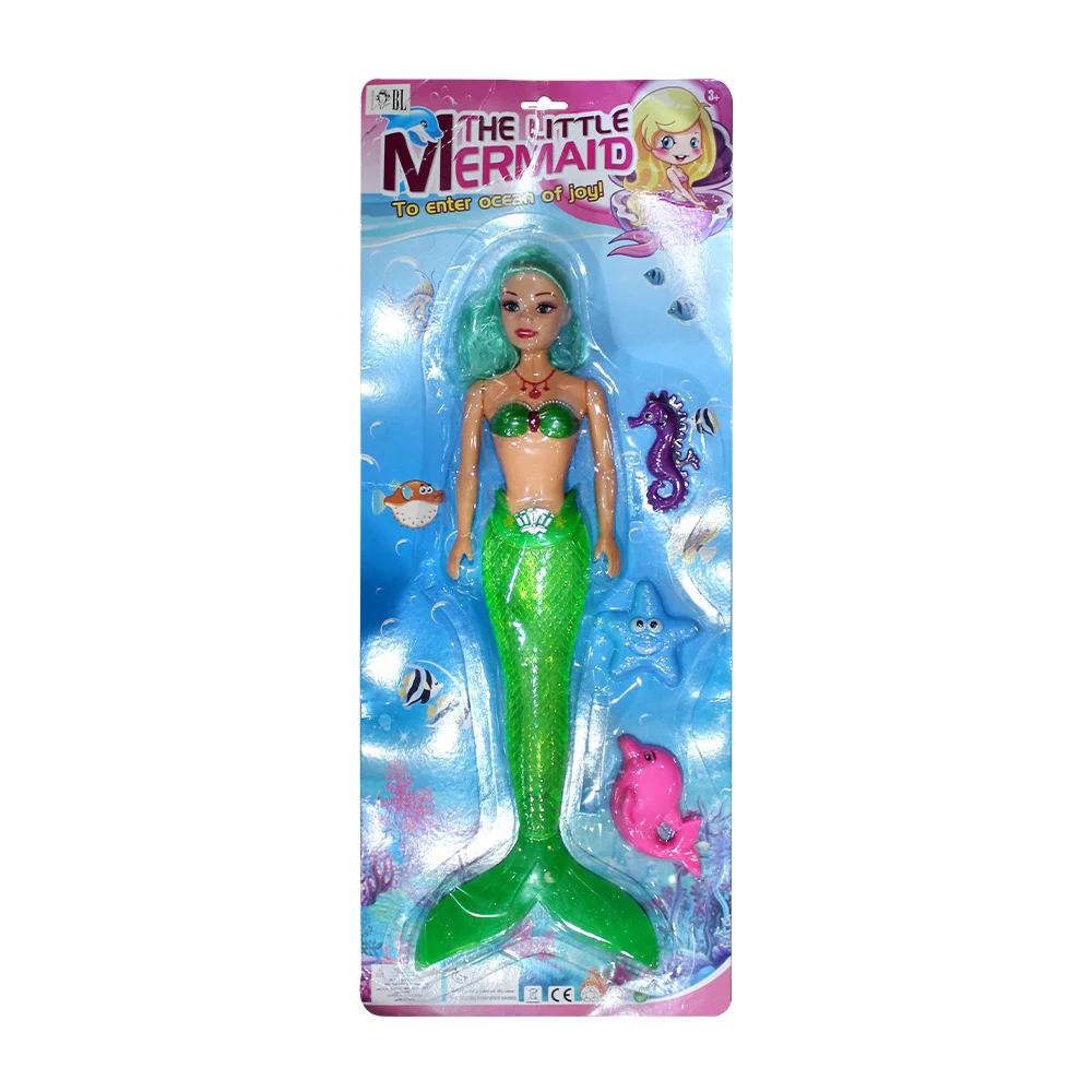 Muñeca de juguete en forma de sirena de 48cm con figuras de animales marinos, variedad de colores / the little mermaid / 30152