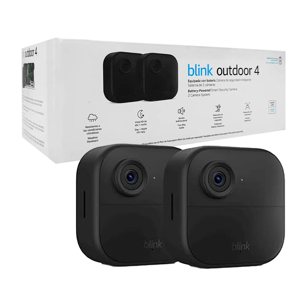 Sistema con 2 cámaras de seguridad inalámbricas inteligentes blink outdoor 4