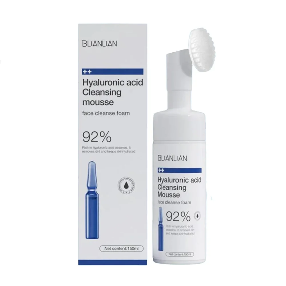 Espuma limpiadora facial con ácido hialurónico para líneas de expresión, 150ml / blianlian / hyaluronic acid cleansing mousse / face cleanse foam