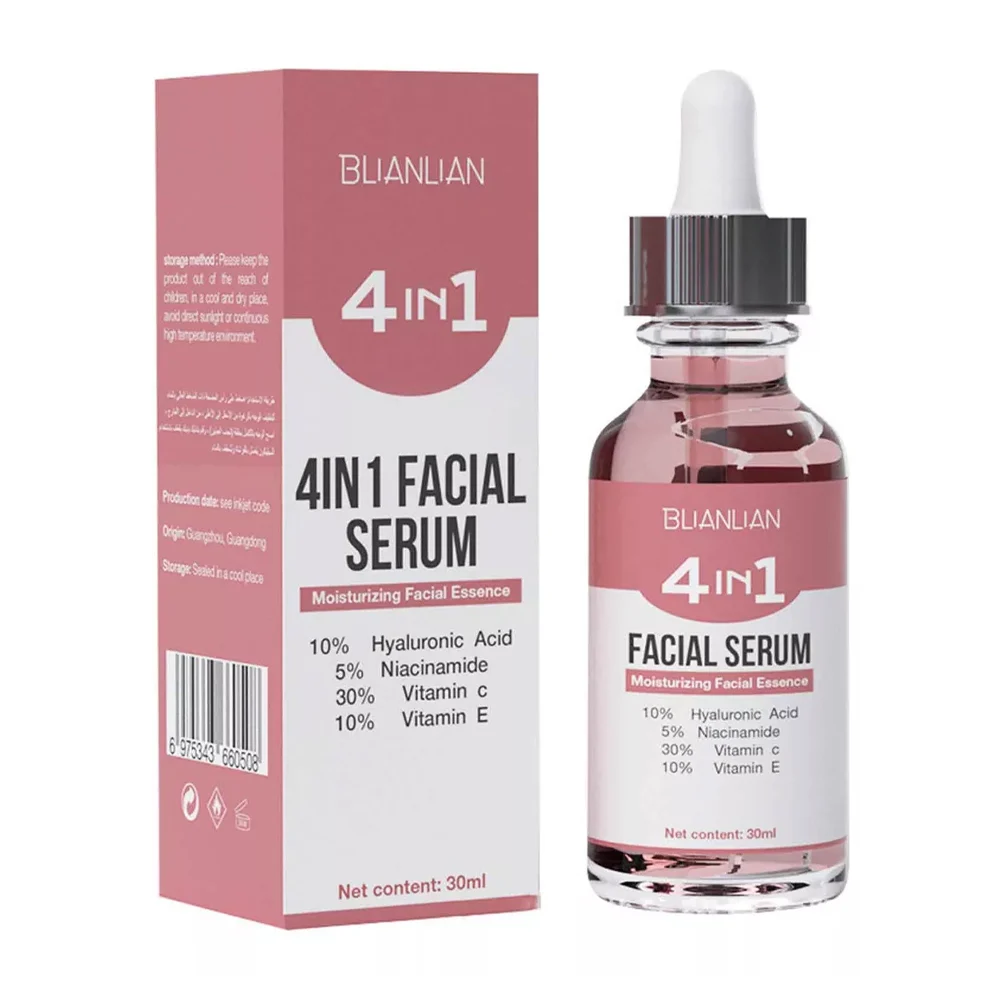 Suero facial 4 en 1 con ácido hialurónico, niacinamida, vitamina c, y vitamina e para regenerar la piel, 30ml / bll010