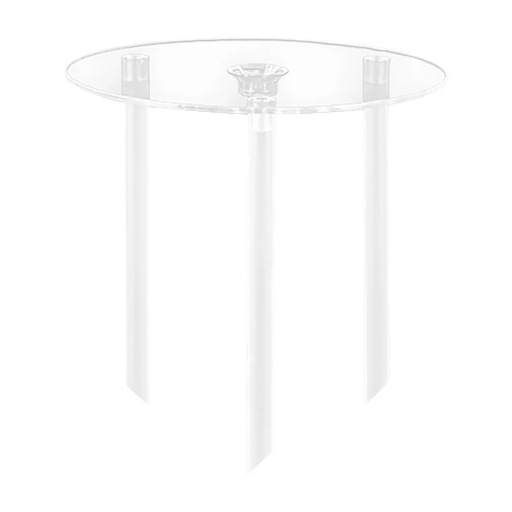 Soporte para pastel con base circular transparente y 3 popotes / bo-412 / cake pile driver bracket