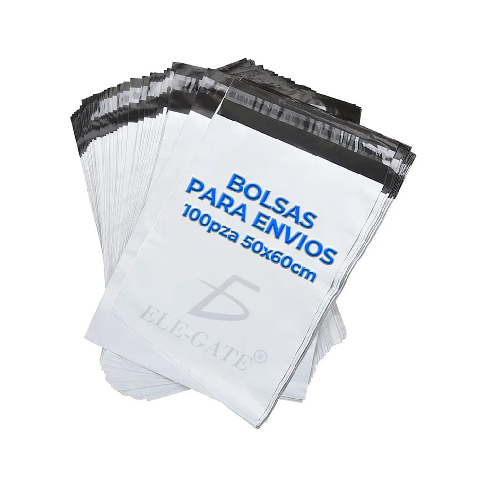 Paquete con 100 pzas de bolsas - sobres repelentes al agua de 50x60cms, con 1 compartimiento, variedad de funciones / bolsa.envio45x55 / bolsa.envio50x60