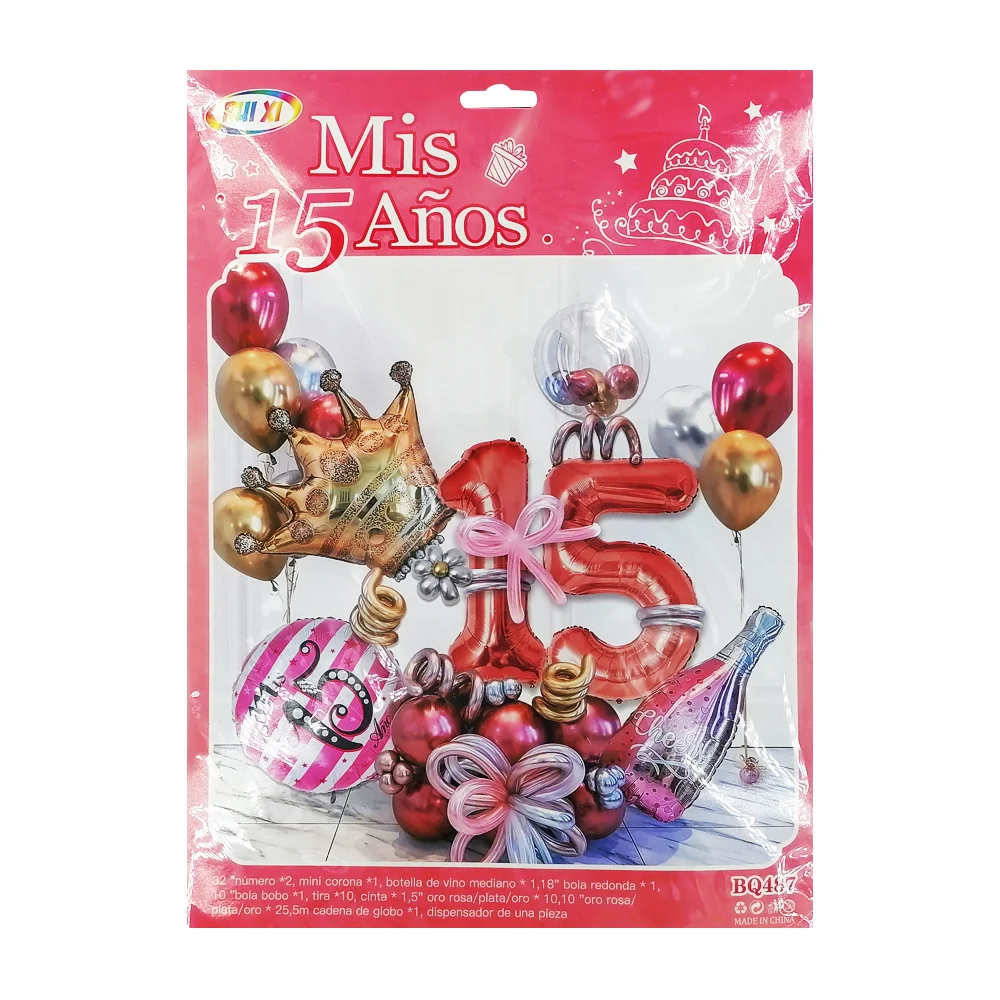 Paquete para decoración con temática de mis 15 años, variedad de accesorios / rui xi / bq487