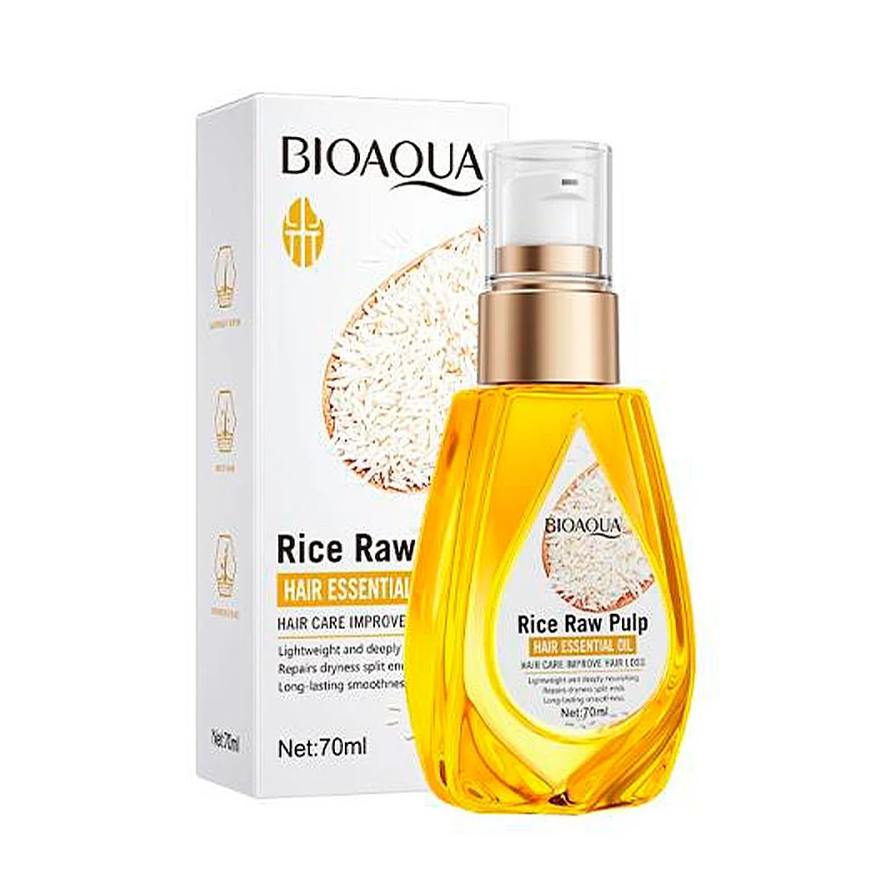 Aceite con esencia y extracto de arroz para la caída del cabello, de 70 ml / bioaqua / rice raw pulp