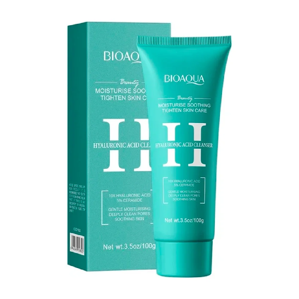 Limpiador facial hidratante y calmante con ácido hialurónico, 100g / bioaqua / hyaluronic acid cleanser