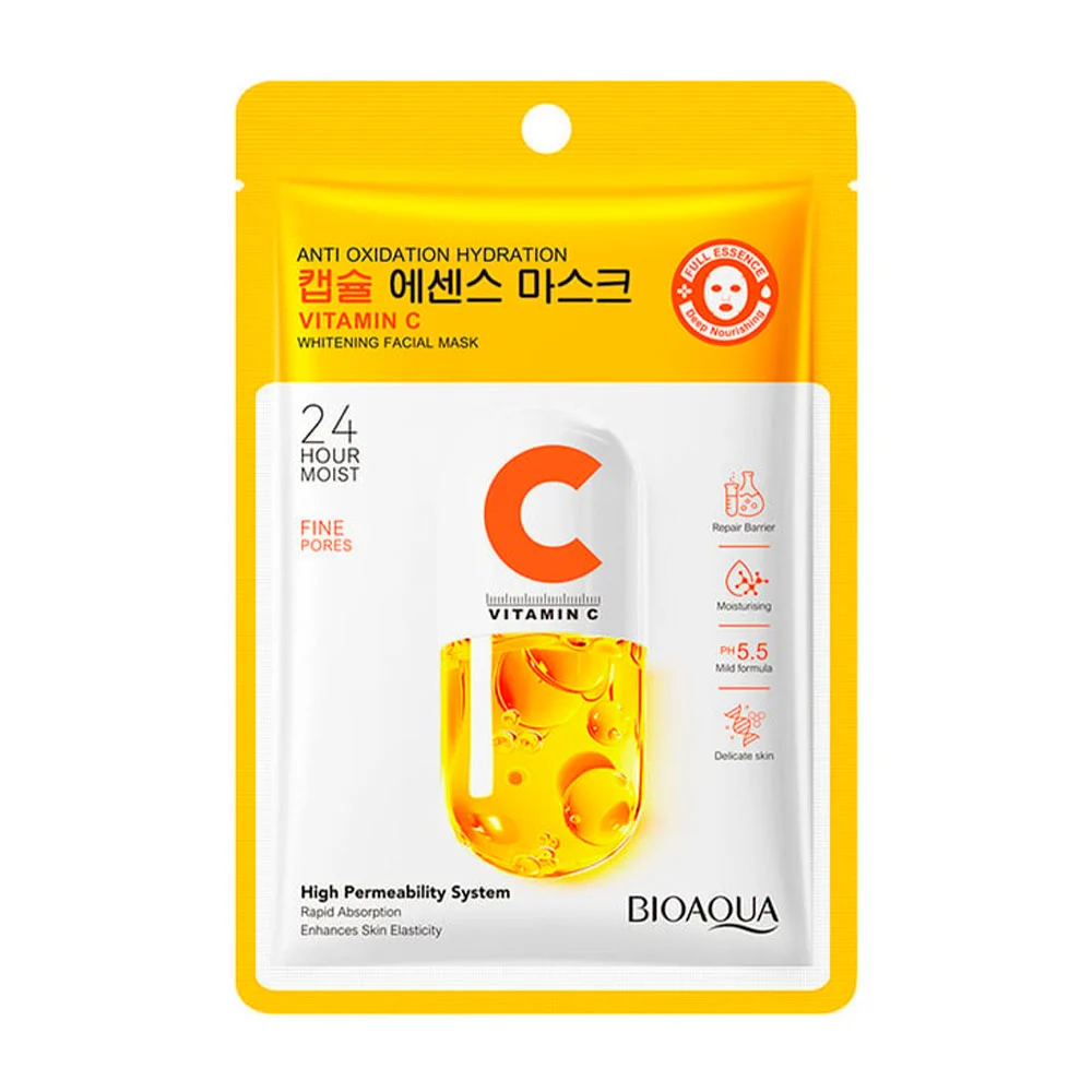 Mascarilla facial aclaradora bioaqua con extracto de vitamina c, 25ml / bqy46604