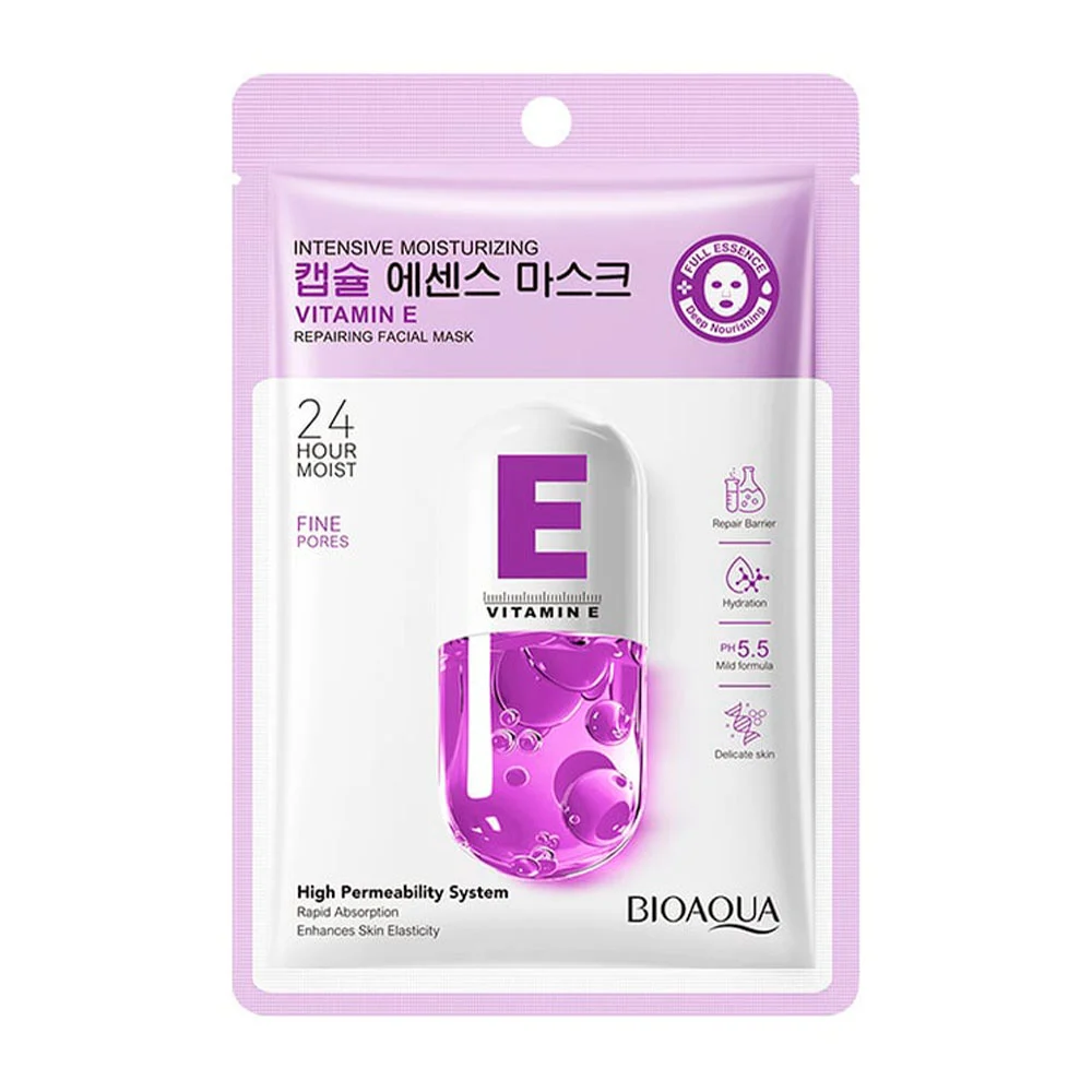 Mascarilla facial reparadora bioaqua con extracto de vitamina e, 25ml / bqy46628