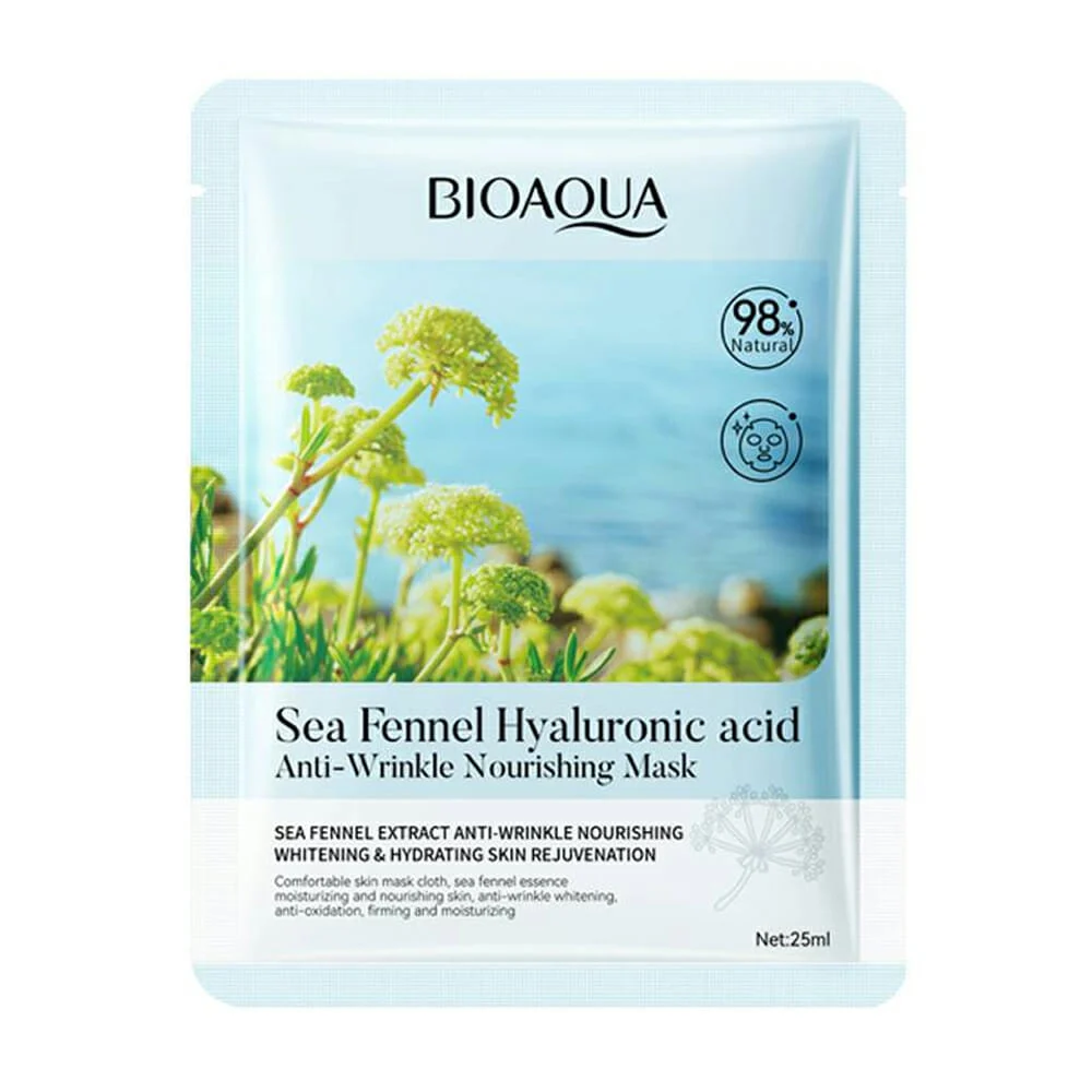 Mascarilla facial bioaqua antiarrugas con ácido hialurónico 25ml / bqy91839