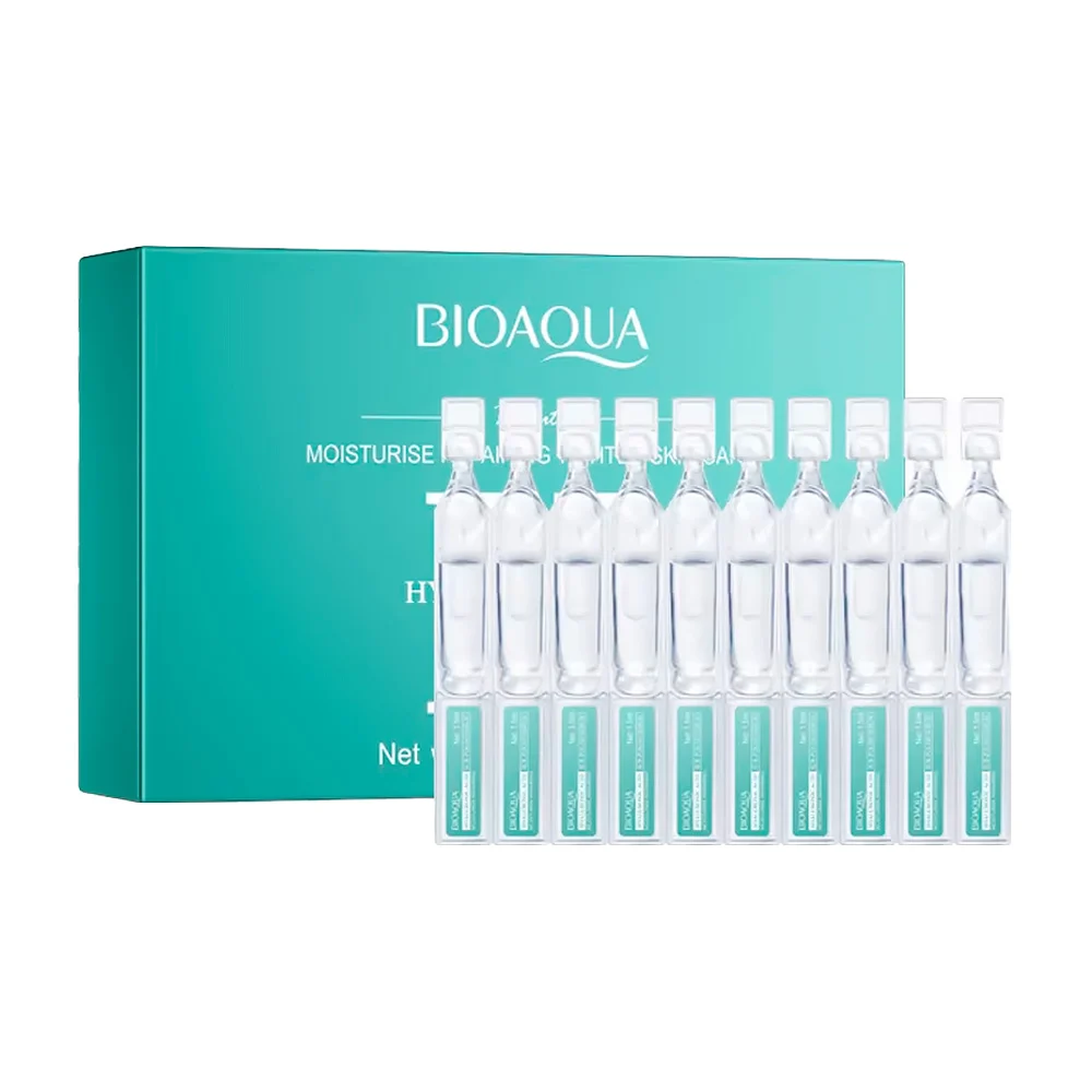 Caja con 30 ampolletas de suero facial bioaqua con ácido hialurónico, 1.5ml / c648