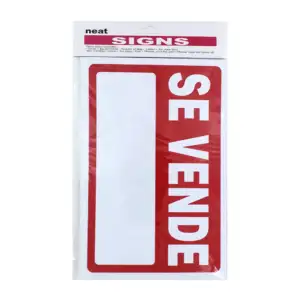 1pza Letrero rectangular rojo con leyenda de se vende con espacio en …