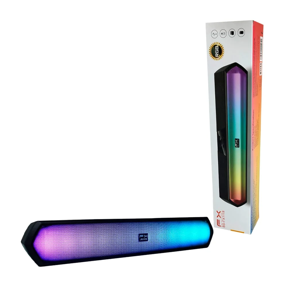 Barra de sonido bocina bluetooth fx con luz led y ranuras sd usb, variedad de colores / bs-fx1118