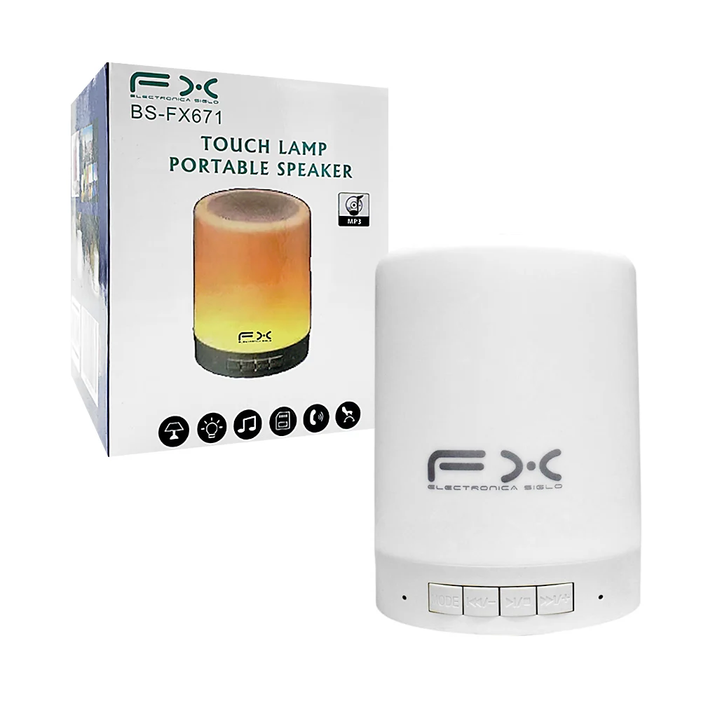 Bocina lámpara portátil touch fx de tonalidades cambiables, variedad de colores / bs-fx671