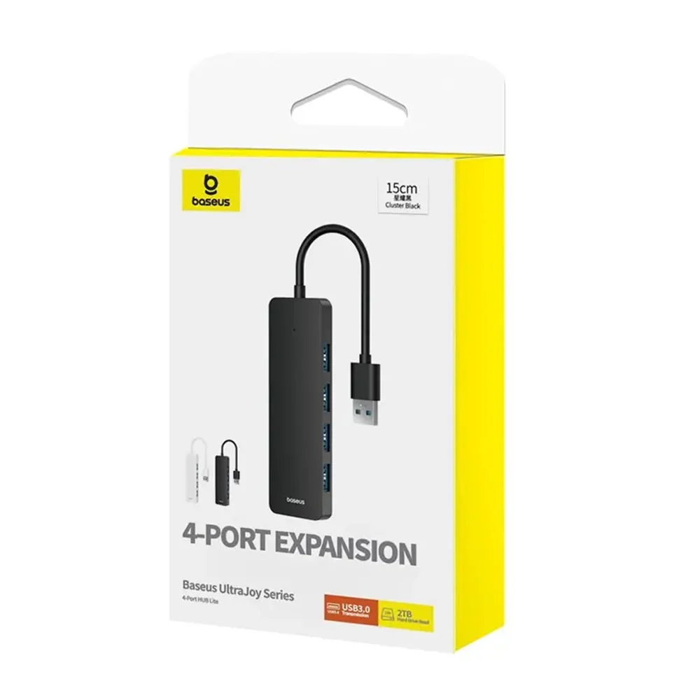 Hub adaptador usb baseus con 4 puertos usb y cable de 15cm, variedad de colores / bs-oh080