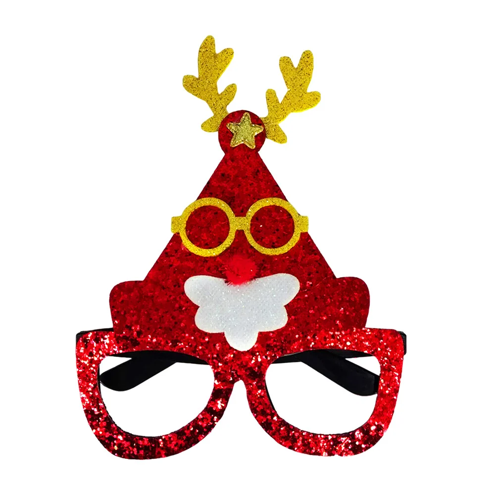 1pza Lentes temática navideña feliz navidad con diamantina, variedad de modelos / bt-1019