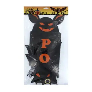 Banner letrero móvil happy halloween de 9 piezas con diseño de murcié…