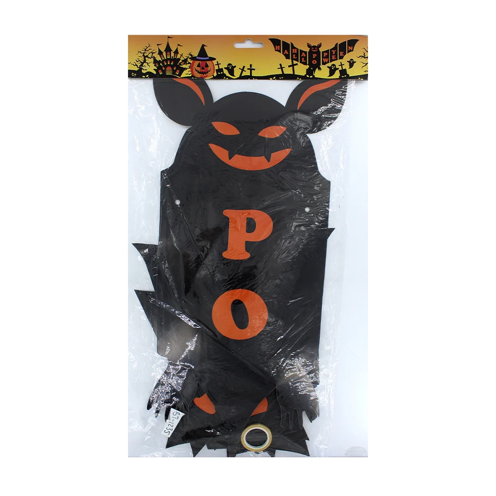 Banner letrero móvil happy halloween de 9 piezas con diseño de murciélago, variedad de colores