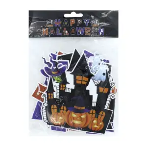 Banner letrero móvil happy halloween de 16 piezas con diseño de casa …