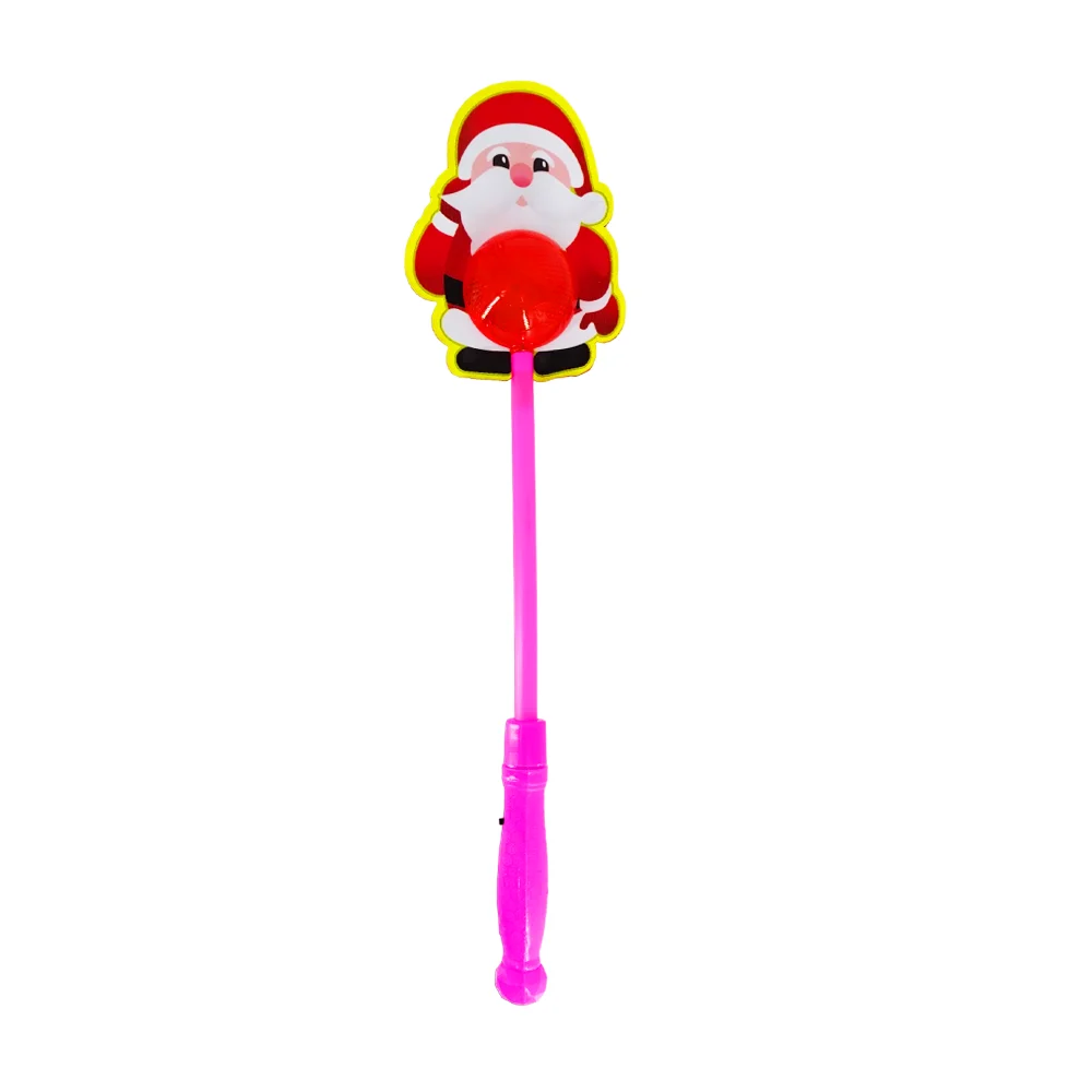 1pza Vara eléctrica temática navideña con luz led de colores y diseño de santa claus, variedad de modelos / bt-1361