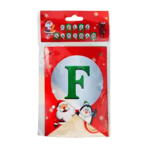 Banderín de 12pzas con la frase feliz navidad con estampado navideño …