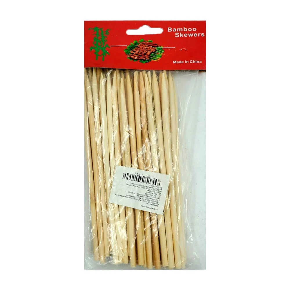 Paquete con 48 palillos cortos de bambú para hacer brochetas, 15cm / bamboo skewers / bt-1745 / bt-1543