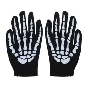 Par de guantes unitalla con diseño de huesos calavera para disfraz de…
