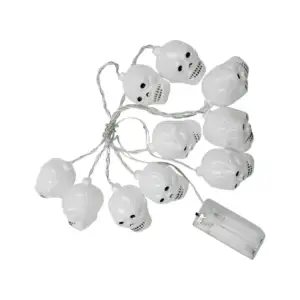 Serie guirnalda led de pila con diseño de cráneos calaveras blancas /…