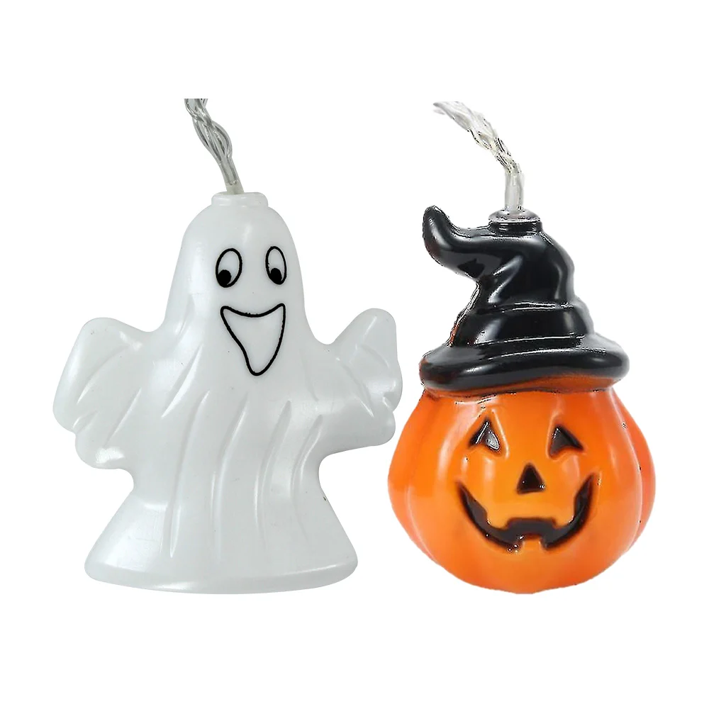 Serie guirnalda led de pila con diseño de fantasmas y calabazas halloween / bt-1904