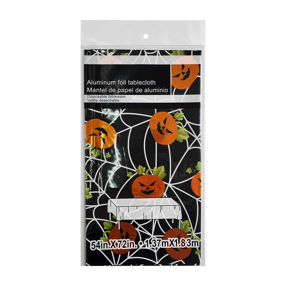 1pza Mantel rectangular de plástico con temática de halloween 83x137cm / 955837