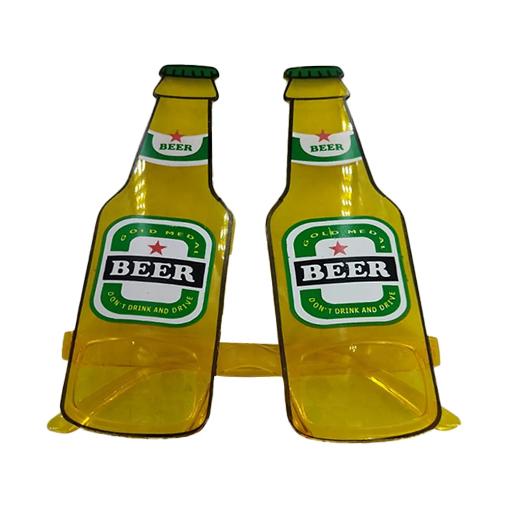1pza Lentes para fiesta con forma de botella de cerveza beer, variedad de colores / bt2335