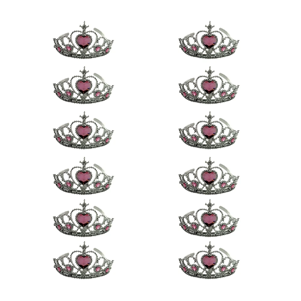 Paquete de 12 coronas con corazón rosa o azul para fiesta / bt-2531