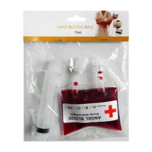Paquete con jeringa y bolsa de sangre falsa de 75ml para complemento …