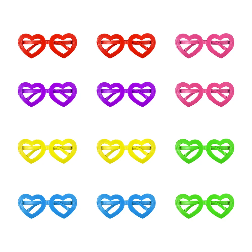 Paquete con 12 lentes de plástico de diversas formas para fiesta, variedad de colores