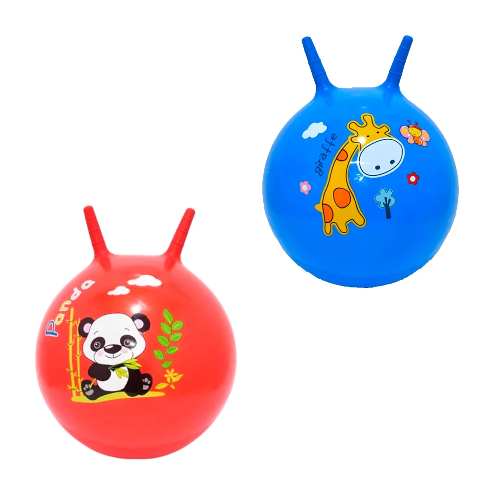 Pelota montable con estampado de personajes animados + agarradera tipo cuernos de plástico, variedad de modelos / bt-2792